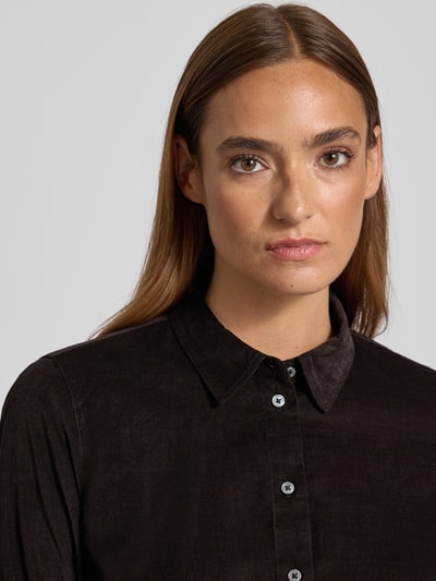 Marc O'Polo Regular fit overhemdblouse van een mix van katoen en lyocell Middenbruin - 3