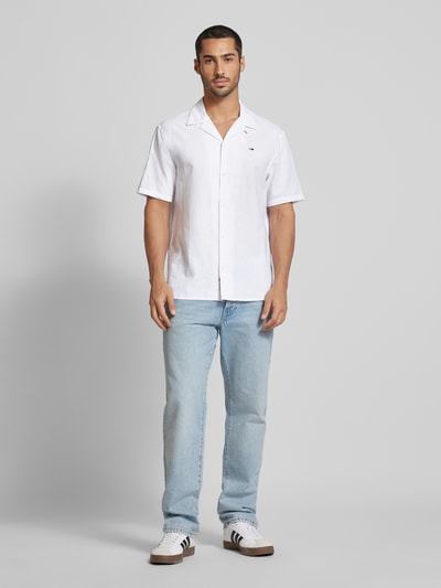 Tommy Jeans Regular Fit Freizeithemd mit Label-Stitching Weiss 1