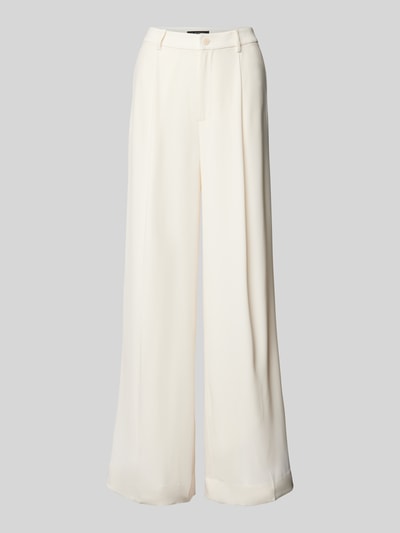 Lauren Ralph Lauren Wide leg bandplooibroek met riemlussen, model 'KIRAHN' Offwhite - 2