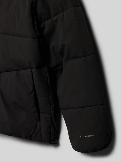 Jack & Jones Regular fit gewatteerd jack met logoprint, model 'Global' Zwart - 2