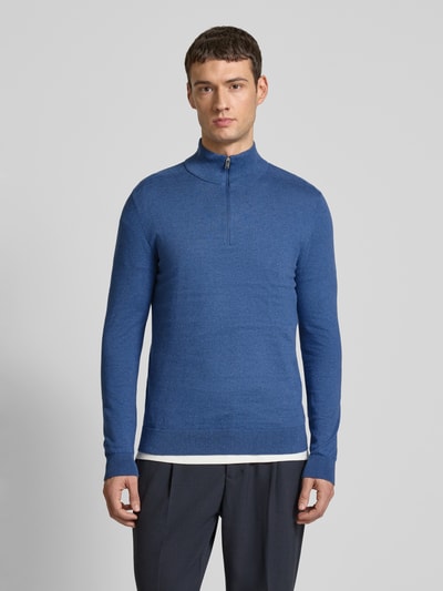 SELECTED HOMME Strickpullover mit gerippten Abschlüssen Modell 'BERG' Hellblau Melange 4