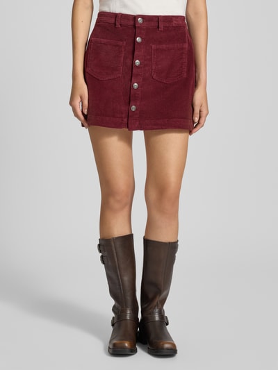 Only Spódnica mini sztruksowa z mieszanki bawełny model ‘AMAZING GLOBAL’ Ciemnoczerwony 4