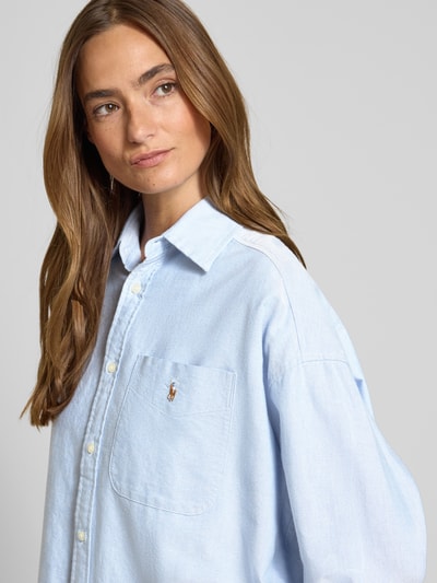 Polo Ralph Lauren Regular fit overhemdblouse met logostitching Blauw - 3
