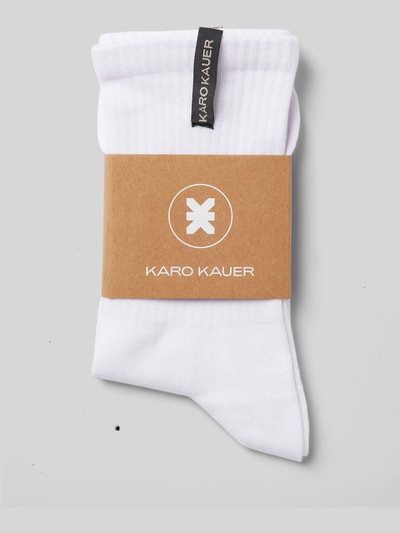 Karo Kauer Socken mit Label-Detail Weiss 3