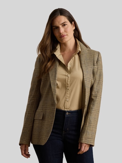 Lauren Ralph Lauren Długi longblazer o kroju regular fit z czystego lnu Beżowy 6
