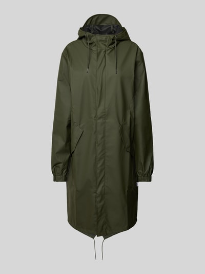 RAINS Regenmantel mit seitlichen Pattentaschen Modell 'Fishtail' Khaki 2