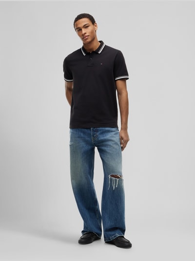 Tommy Jeans Regular Fit Poloshirt aus reiner Baumwolle Black 1