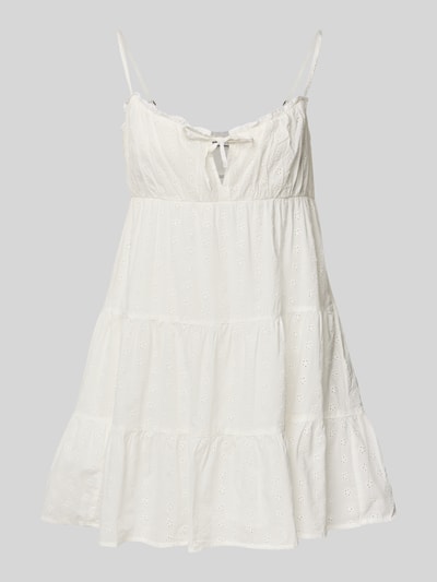 Review Minikleid mit Lochstickerei Weiss 2