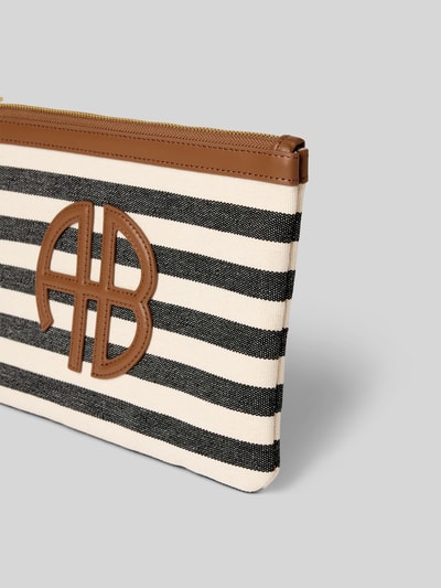 Anine Bing Kosmetiktasche mit Logo-Patch Ecru 3
