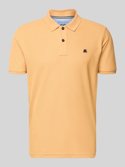 Produktfoto, Poloshirt mit Logo-Stitching Modell 'PERFORMANCE' von Lerros, bawełniany miks, krój regular fit, kołnierzyk polo, krótka lista guzików, długość pleców w rozmiarze M: 73 cm
