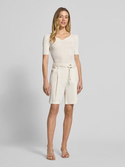 Marc Cain Strickshirt aus Viskose-Mix mit Strukturmuster Sand 1