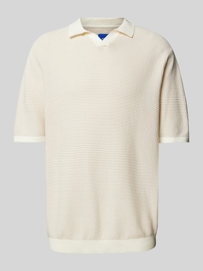 Jack & Jones Regular fit poloshirt met structuurmotief, model 'MYKONOS' Beige - 2