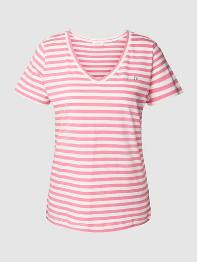 s.Oliver RED LABEL T-Shirt aus Baumwolle mit Statement-Print Pink 2