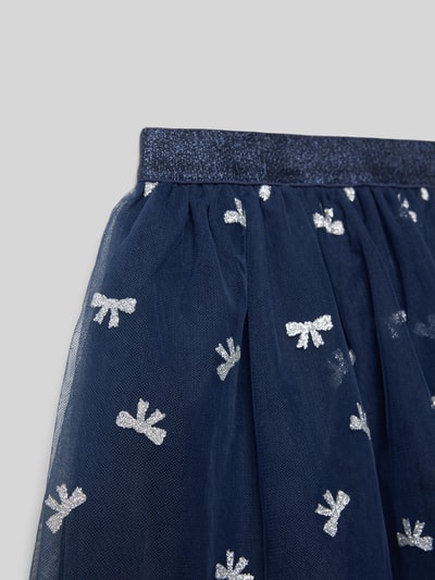 s.Oliver RED LABEL Uitlopende tule rok met glitterprint Marineblauw - 2