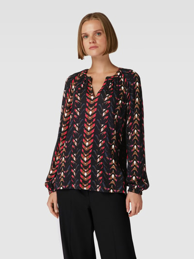 Christian Berg Woman Bluse aus Viskose mit Allover-Muster Black 4