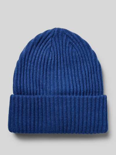 Pieces Czapka beanie z prążowanej dzianiny z brzegiem model ‘HEXO’ Ciemnoniebieski 1