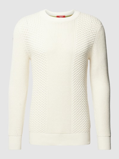 Esprit Collection Gebreide pullover met ribboorden Offwhite - 2