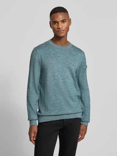 PME Legend Strickpullover mit gerippten Abschlüssen Blau 4
