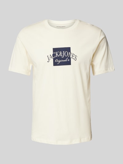 Jack & Jones T-Shirt mit Label-Print Modell 'BOSTON' Beige 2