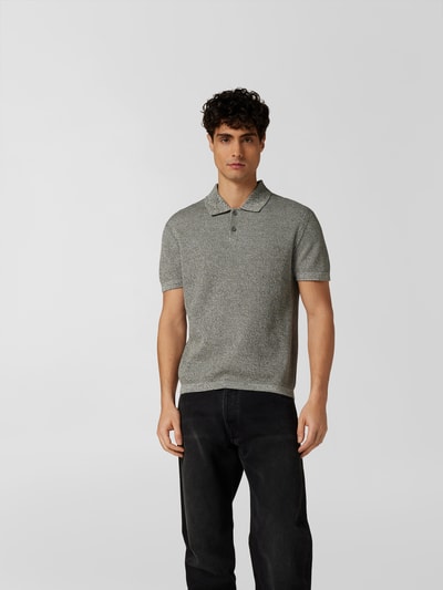 Theory Poloshirt in melierter Optik Olivgrün 4
