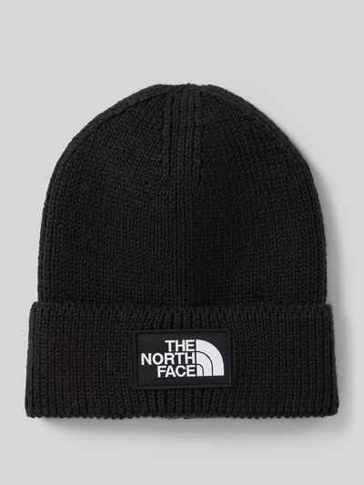 The North Face Beanie in gebreide look met logopatch, model 'Box' Zwart - 1