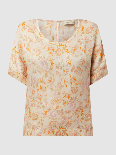 MOS MOSH Blouseshirt van cupro, model 'Palma Chintz'  Zalm - 2