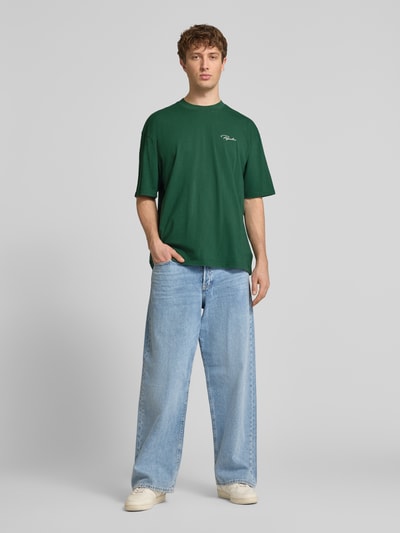 PEGADOR Oversized t-shirt z czystej bawełny model 'Pike' Ciemnozielony 1