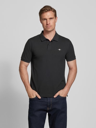 Gant Poloshirt mit Label-Stitching Modell 'SHIELD' Black 4