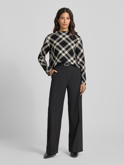 comma Gebreide pullover van viscosemix met ronde hals Zwart - 1