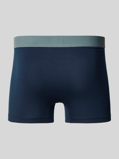Schiesser Boxershort met elastische band met logo in een set van 3 stuks Marineblauw - 3