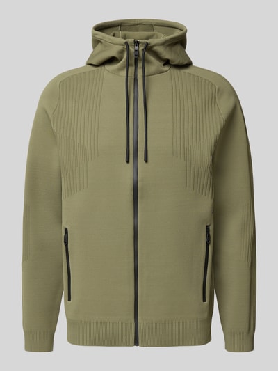 BOSS Green Regular Fit Trainingsjacke mit Jacquard Elementen Modell 'ACTIVE PUSH' Beige 1