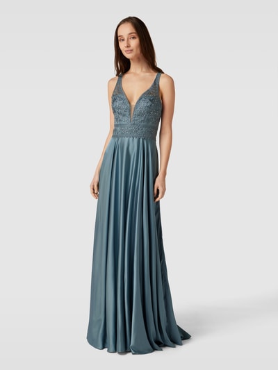 Luxuar Abendkleid mit Ziersteinbesatz Lind 4