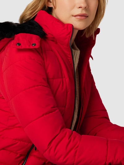 Jake*s Collection Steppjacke mit Kunstpelzkragen Rot 3