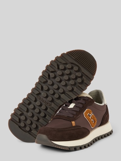 Gant Sneakers met labeldetails, model 'CAFFAY' Chocoladebruin - 4