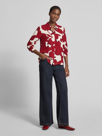 Soyaconcept Regular Fit Bluse aus Viskose mit verdeckter Knopfleiste Rot 1