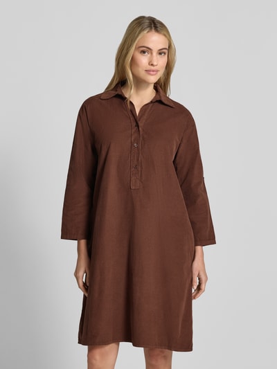 ZABAIONE Knielanges Hemdblusenkleid aus Cord Modell 'Ni44cole' Dunkelbraun 4