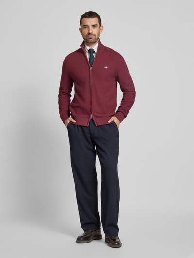 Gant Cardigan mit Strukturmuster Bordeaux 1