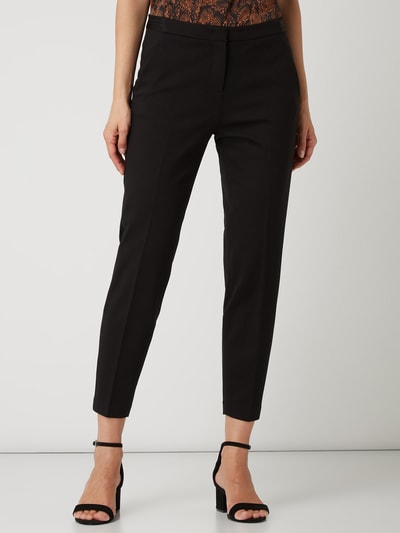 s.Oliver BLACK LABEL Korte stoffen broek met sierstrepen  Zwart - 4