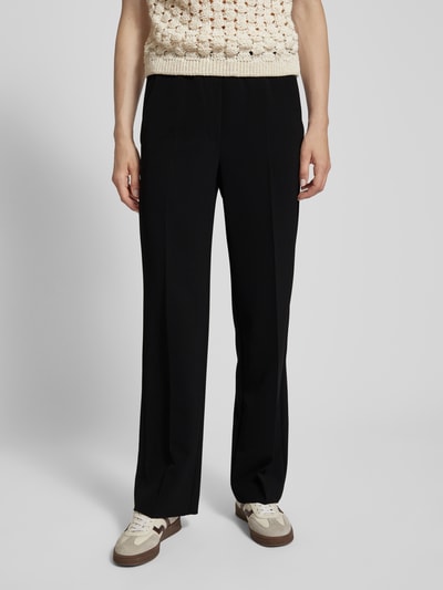 Marc Cain Straight leg stoffen broek met labelapplicatie Zwart - 4