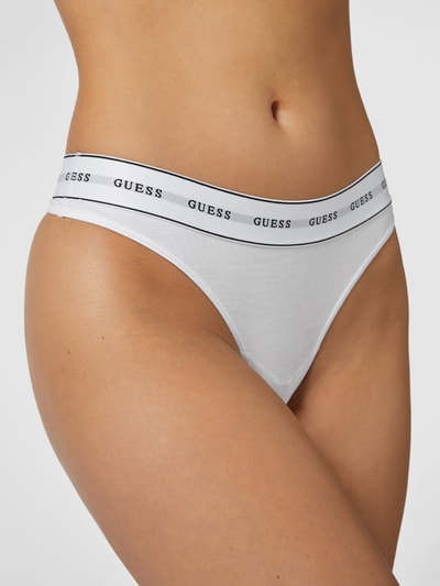 Guess String mit Logo-Bund Weiss 3