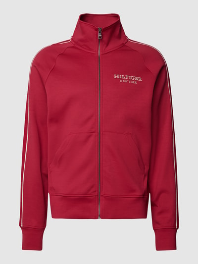 Tommy Hilfiger Sweatjack met labelstitching Kersenrood - 2