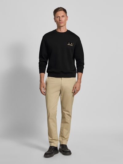 ARMANI EXCHANGE Bluza z naszywką z logo model ‘FELPA’ Czarny 1