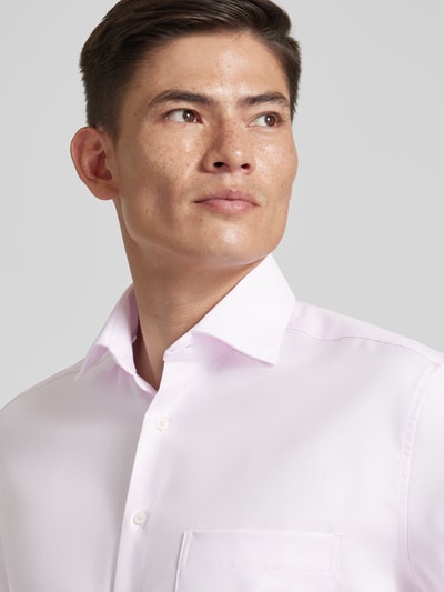 Eterna Koszula biznesowa o kroju comfort fit ze wzorem na całej powierzchni Różowy 3