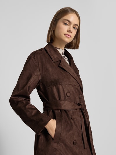 Only Regular Fit Trenchcoat IN Wildleder-Optik Modell 'BINE' Schoko 3