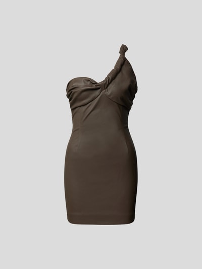 The Mannei Minikleid aus Leder Taupe 2