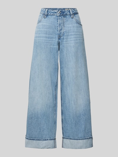 Produktfoto, Wide Leg Jeans Modell 'Roxx' von G-Star Raw in hellblauer Baumwolle mit Umschlag, Eingrifftaschen und weiter Passform.