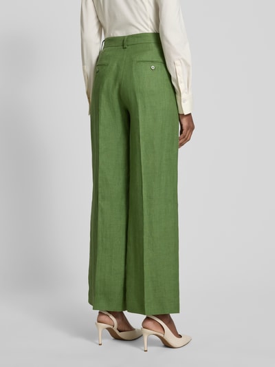 Weekend Max Mara Wide leg linnen broek met persplooien, model 'MALIZIA' Groen - 5