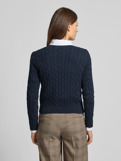 Lauren Ralph Lauren Strickcardigan mit Zopfmuster Modell 'RALHAN' Marine 5