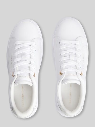 Tommy Hilfiger Sneaker aus echtem Leder mit Logo-Detail Weiss 4