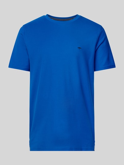 Fynch-Hatton T-shirt met logostitching Koningsblauw - 2